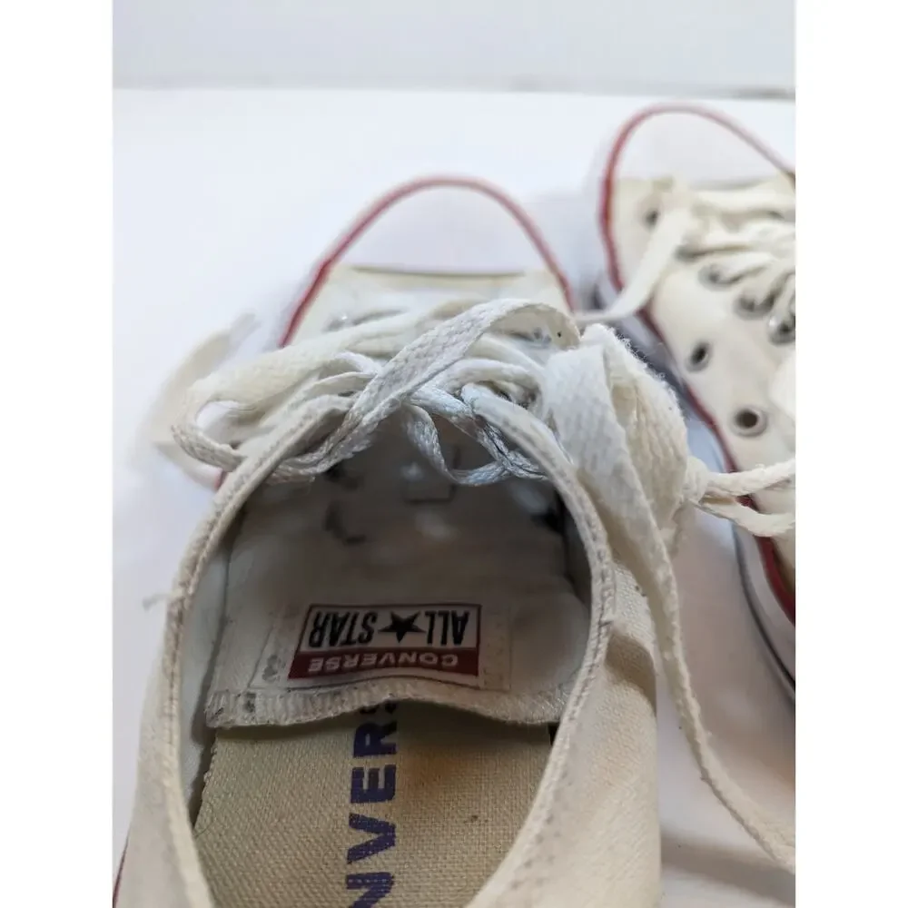 Converse Chuck Taylor All Star Low Optical White With Red and Blue Trim Size 6.5